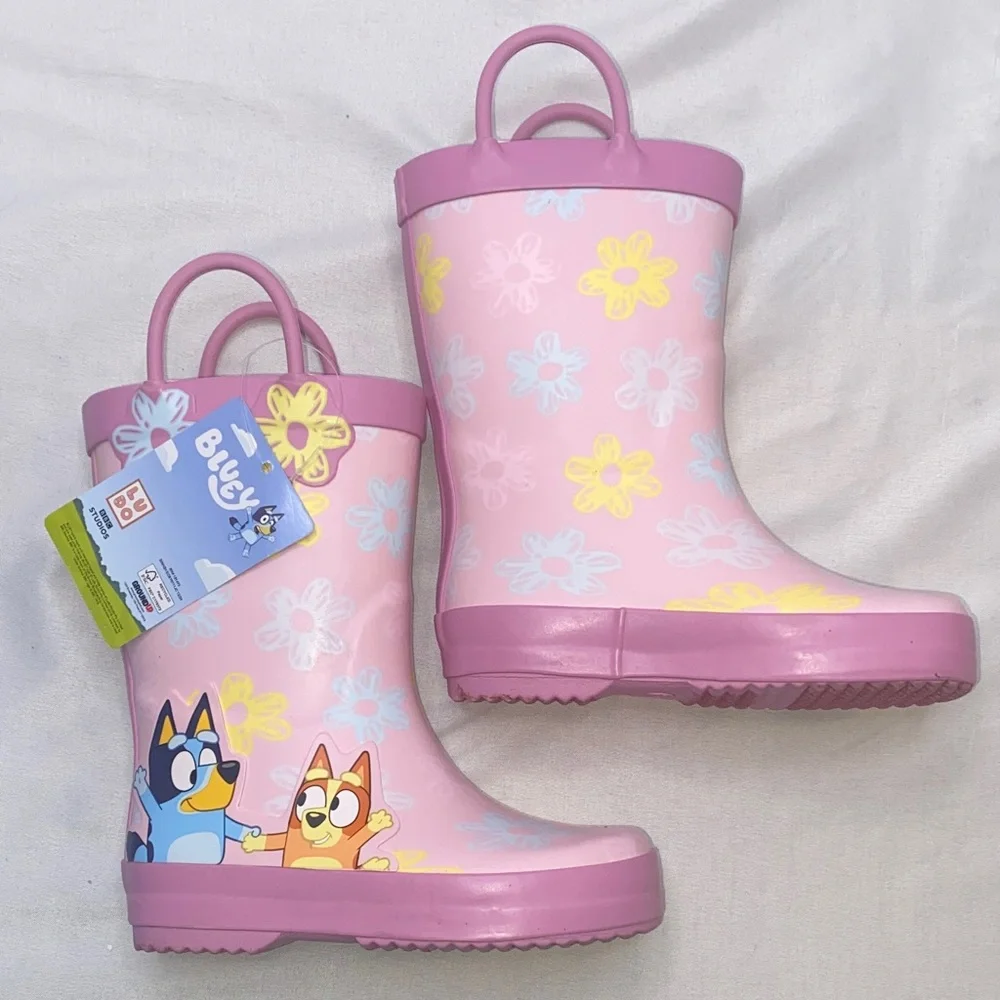 Bluey Pink Floral Kids‎ Rain Boots